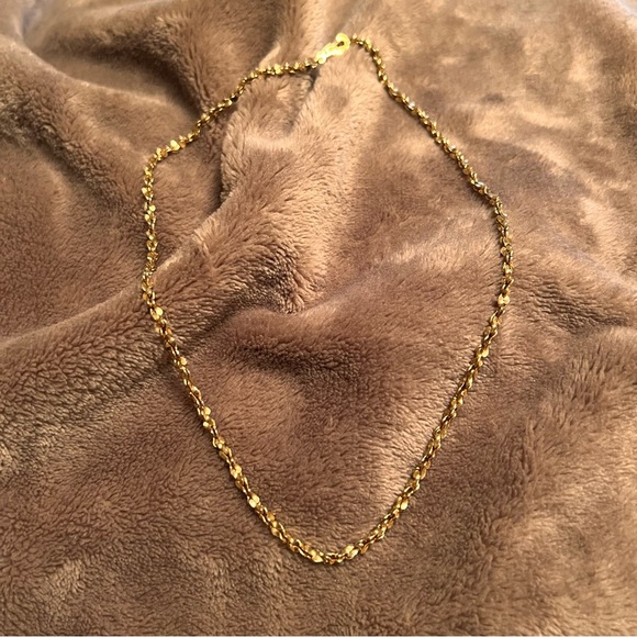 VINTAGE Yellow Gold-Toned Dainty Twisted Layering Rope Chain Necklace - Picture 1 of 9